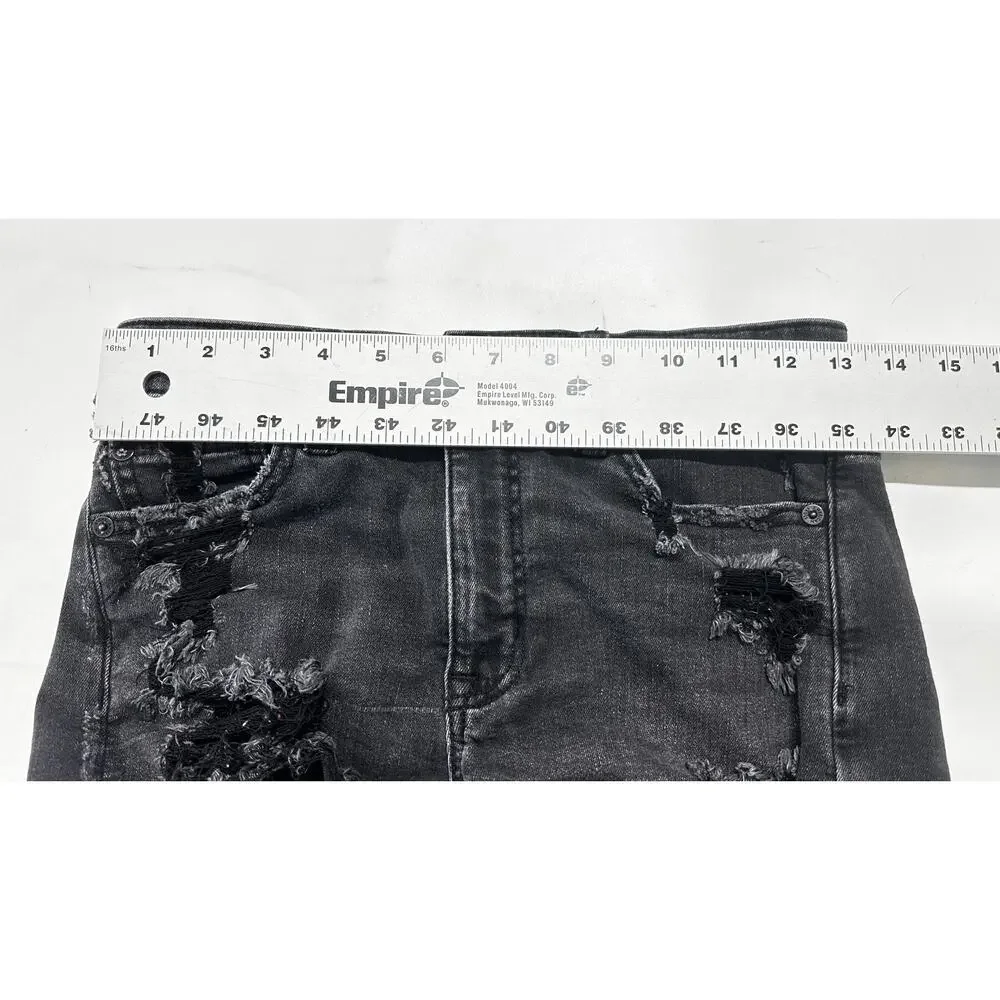 American Eagle Shorts 2 Gray Cutoffs High Rise Stretch Denim Distress Summer